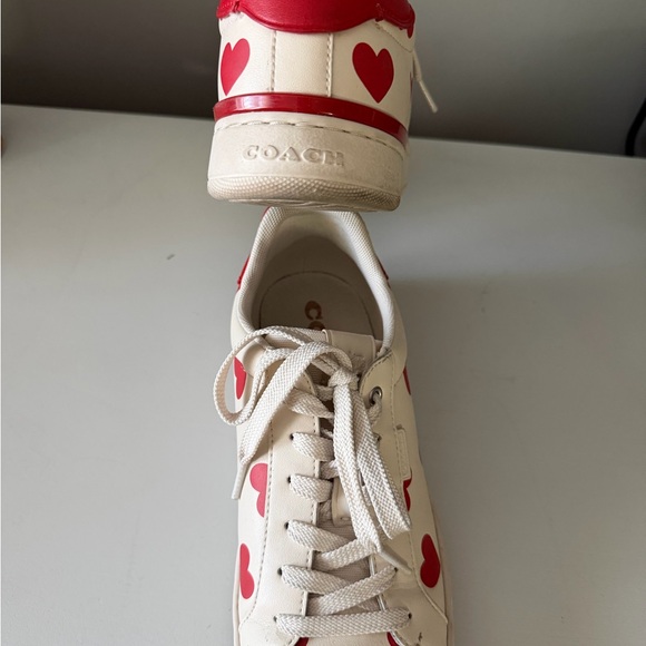 Coach Sneakers with Red Hearts - Picture 3 of 4